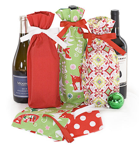 holiday wine bag set cloth gift bag