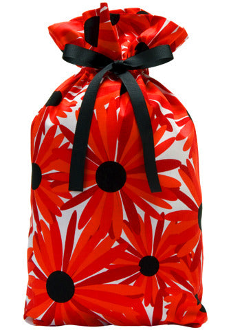 big red blooms cloth gift bag