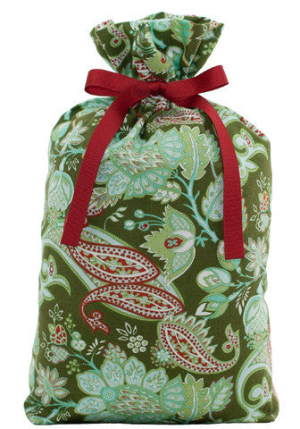 evergreen paisley cloth gift bag