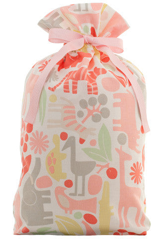 menagerie in pink cloth gift bag