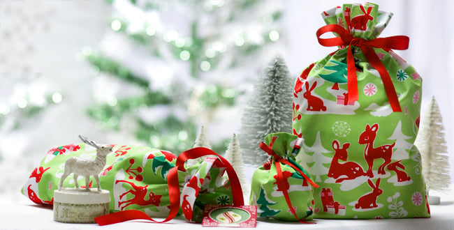 view our collection of Christmas fabric gift bags